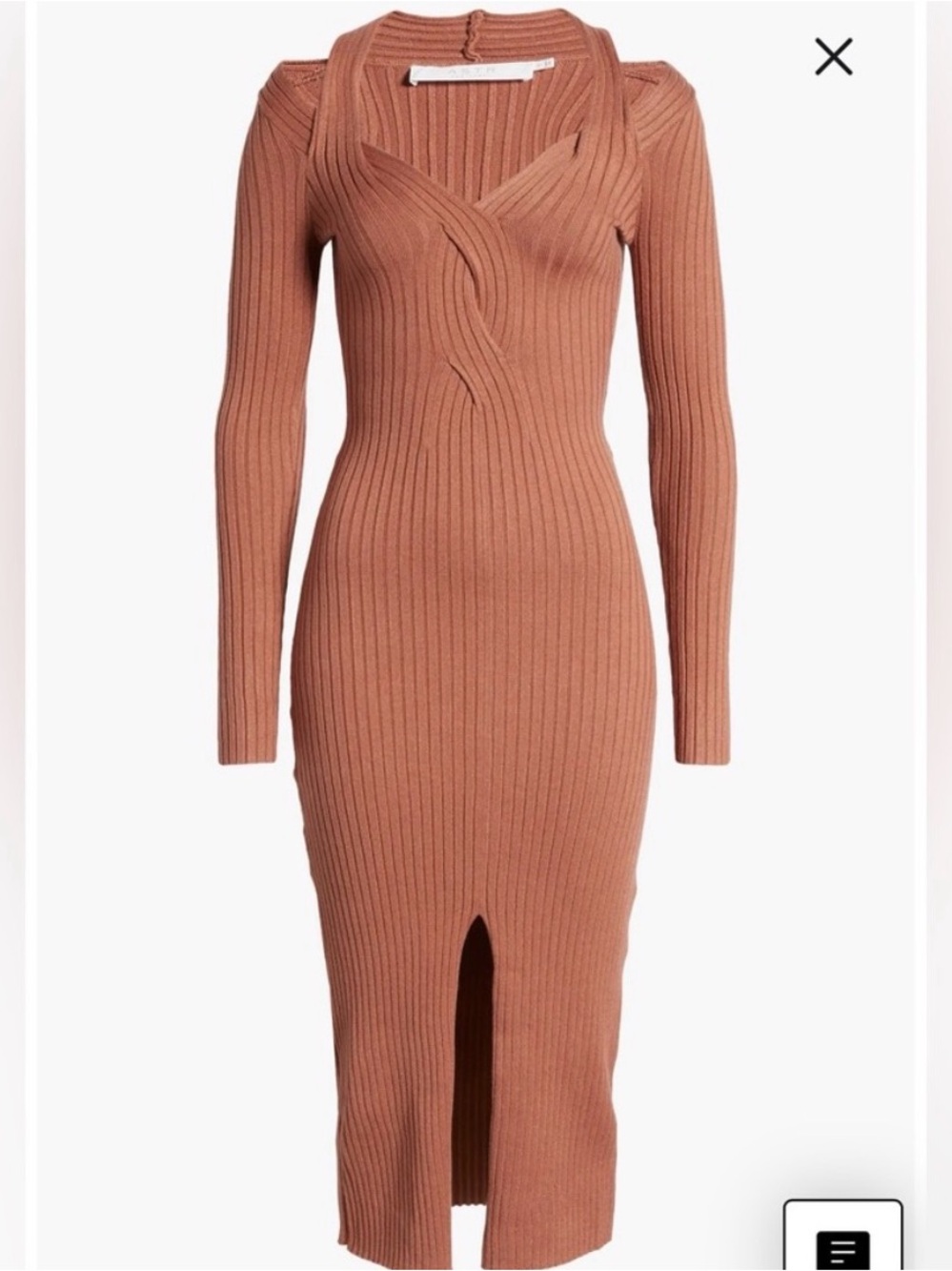ASTR Long Sleeve Twist Front Sweater Dress Dusty Mauve Size M New